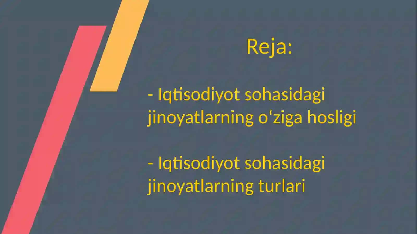 Iqtisodiyot sohasidagi jinoyatlarning belgilari 2
