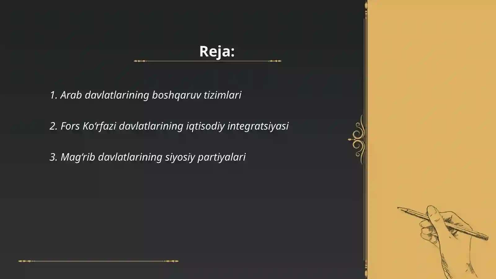 Arab davlatlarining siyosiy va iqtisodiy tuzilmalari 2