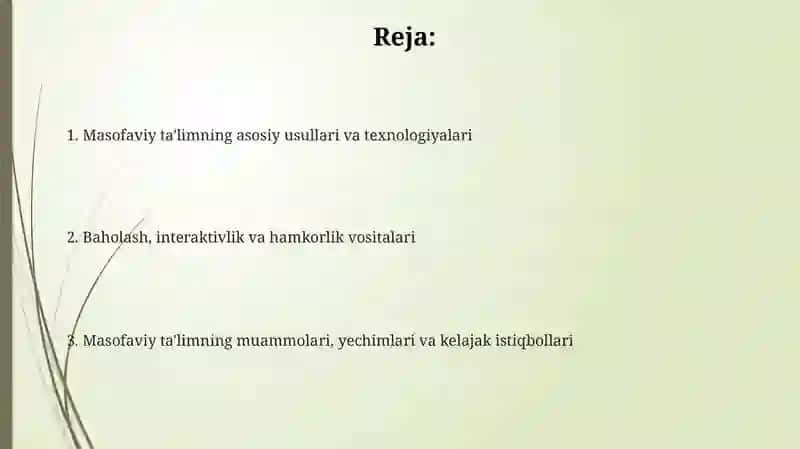 Masofaviy Ta'lim Platformalari va Texnologiyalari 2
