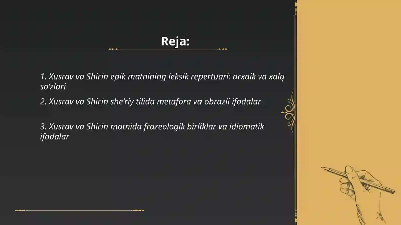Xusrav va Shirin va Tafsir asarlarining til xususiyatlari 2