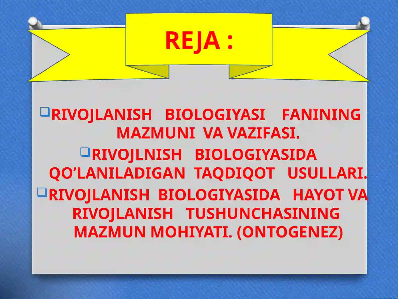 Rivojlanish biologiyasi 2
