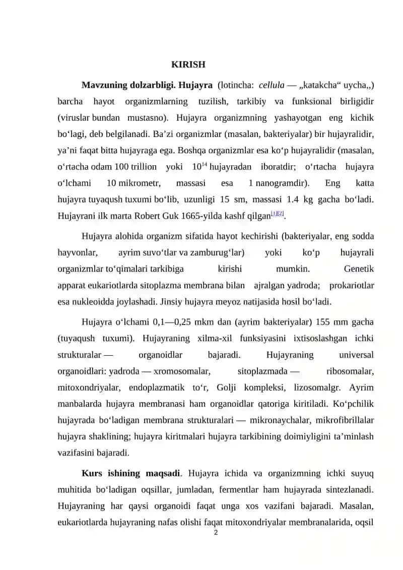 Hujayraning Kimyoviy Tarkibi 2