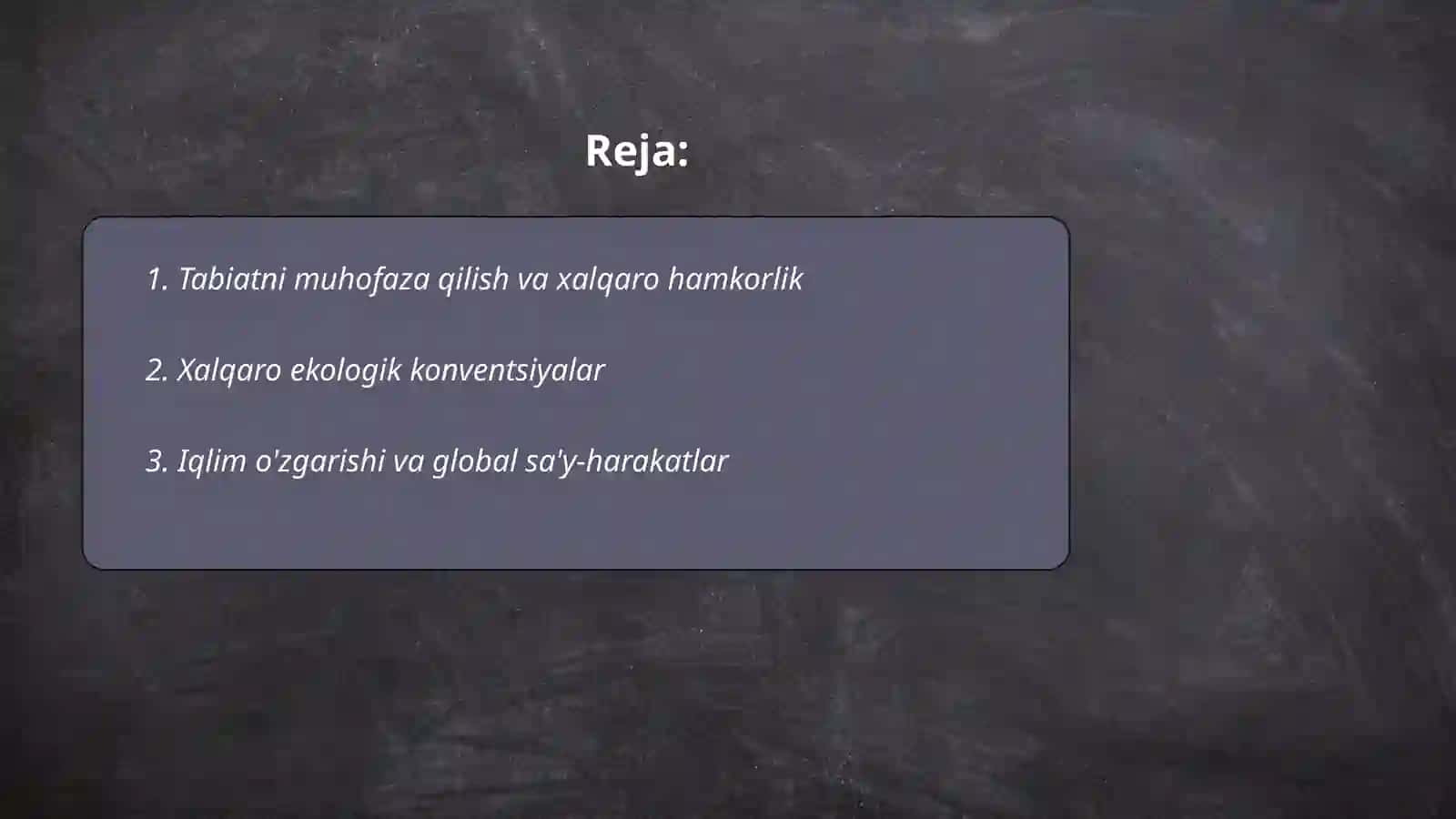Tabiat va xalqaro hamkorlik 2