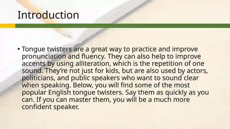 50 Tongue Twisters to improve pronunciation in English 2