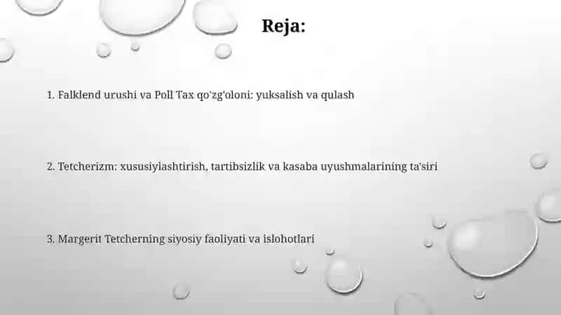 Margaret Tetcher faoliyati haqida 2