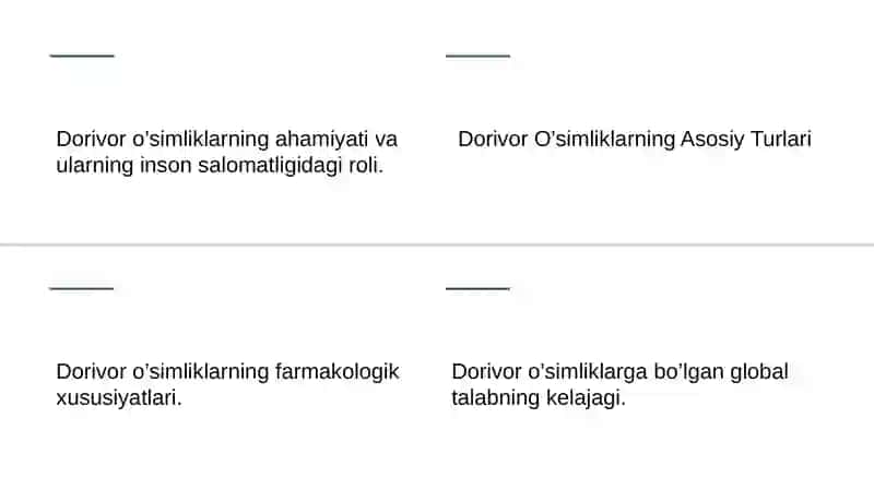 Dorivor oʼsimliklar 2