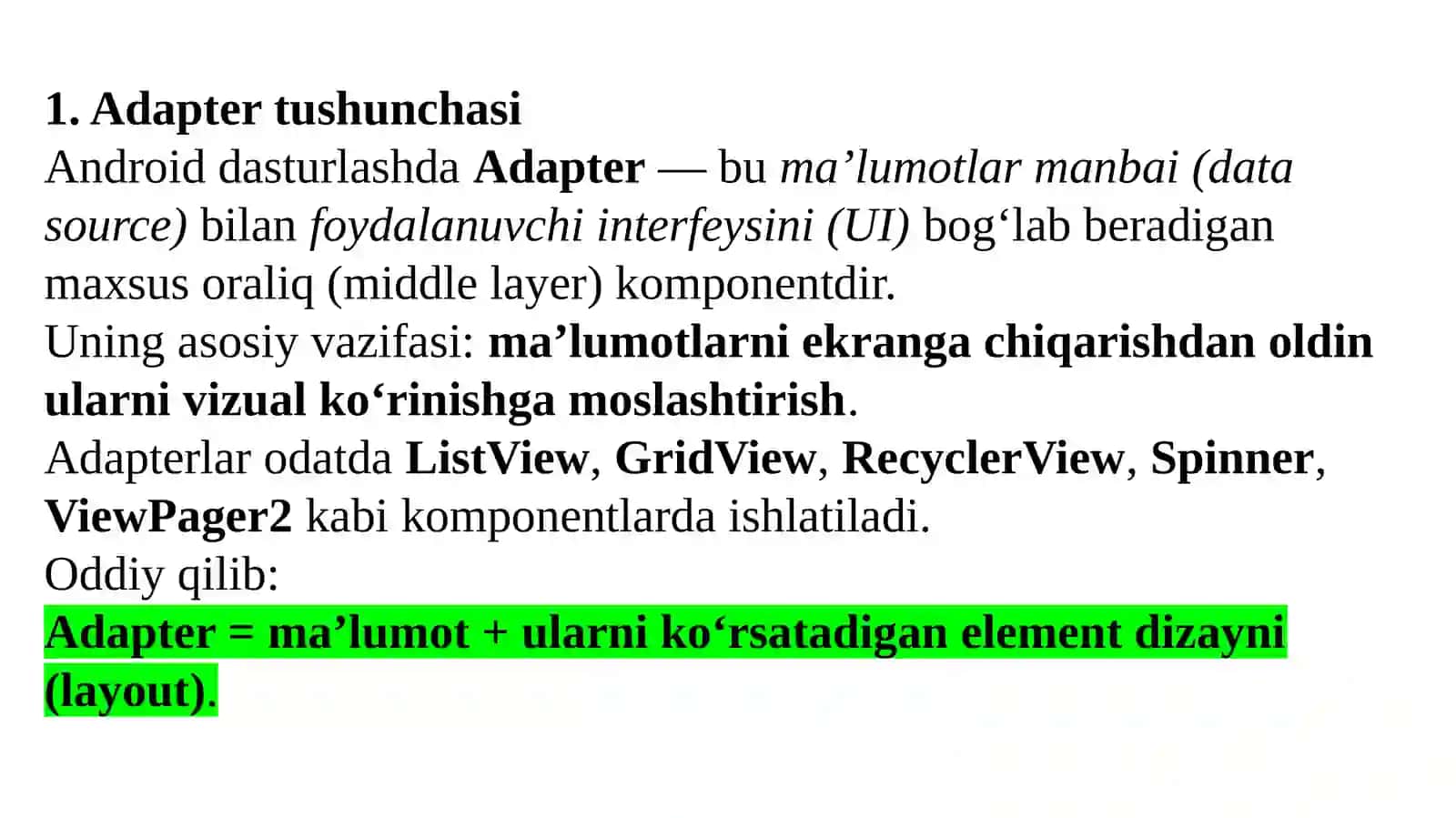 Adapterlar va ularning qo‘llanilishi 2