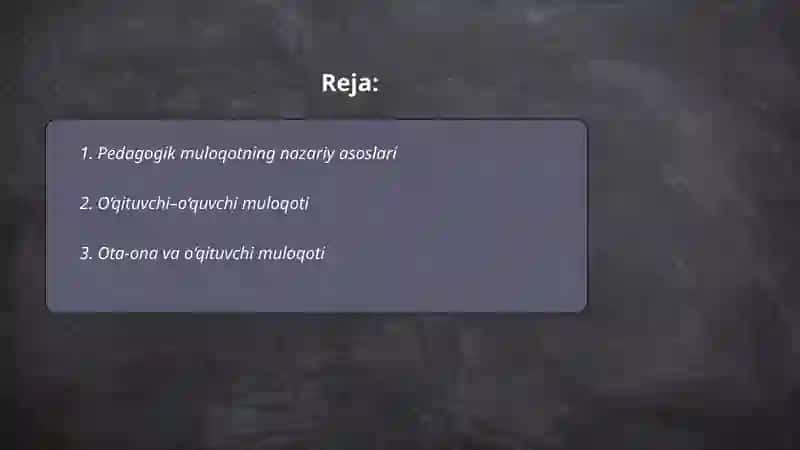 Pedagogik faoliyatda muloqot 2