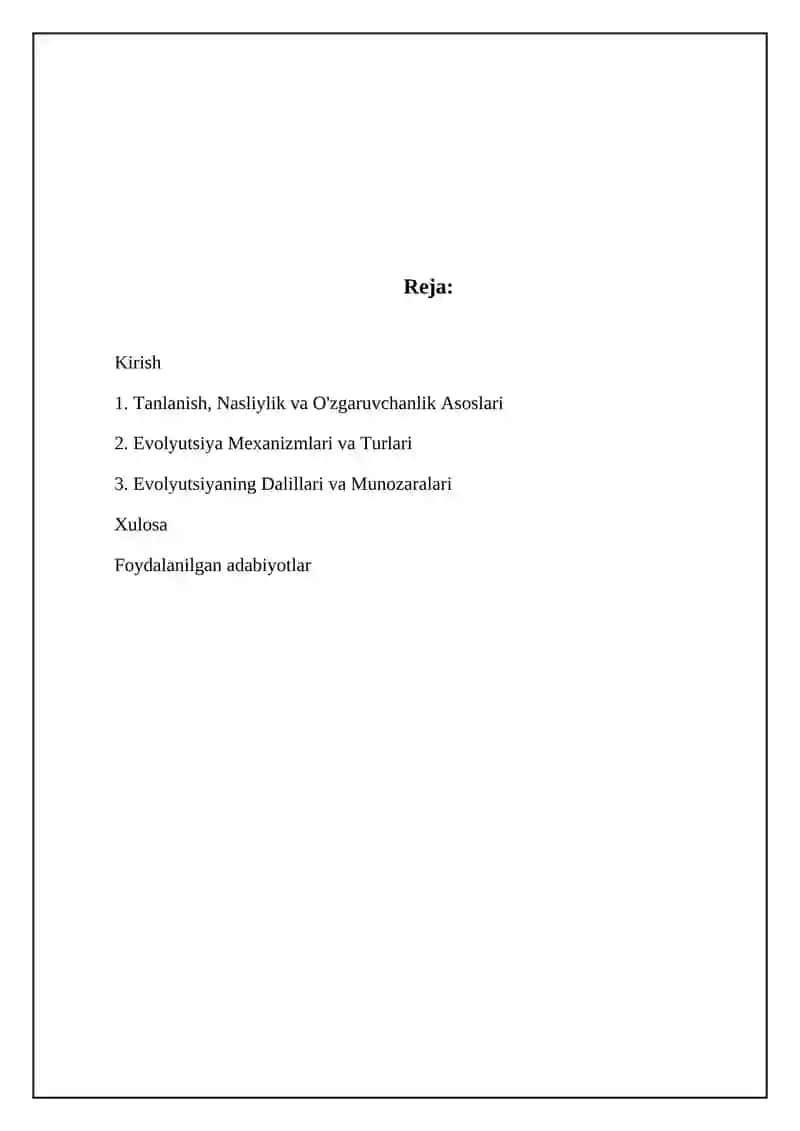 Evolyutsiya biologiyasi 2