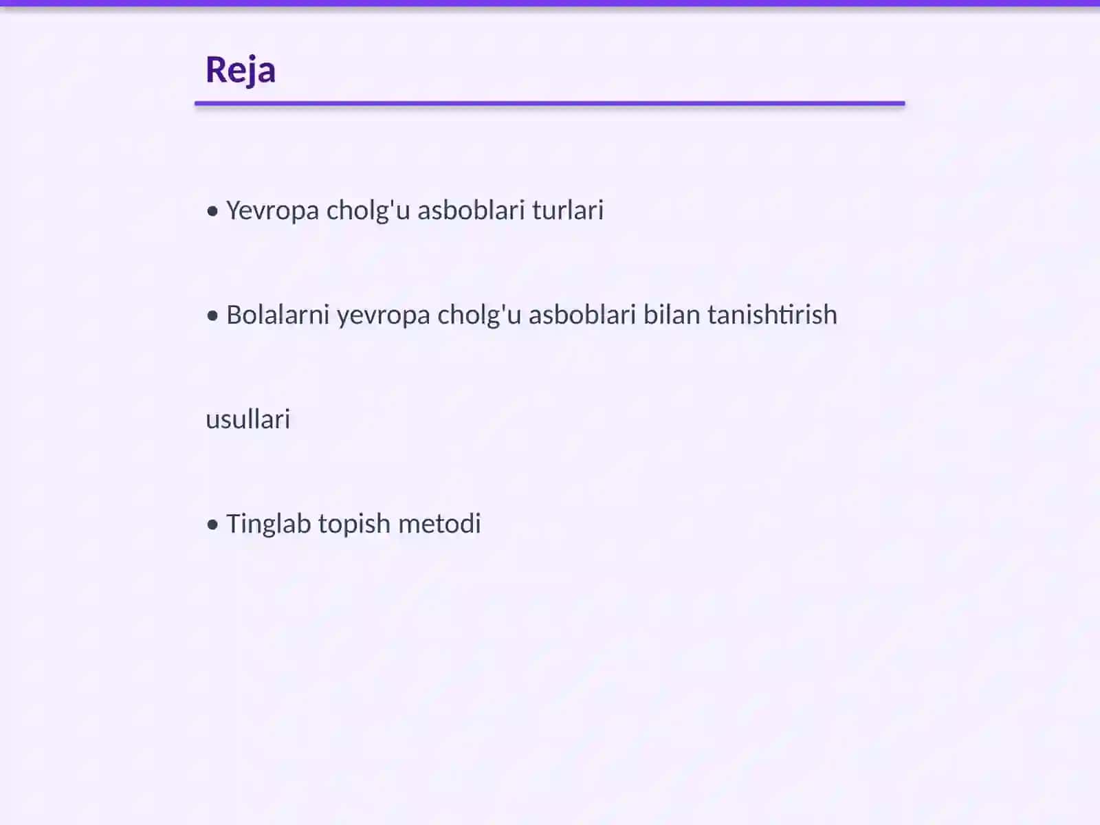 Yevropa cholg'u asboblari bilan tanishtirishning samarali usullari 2