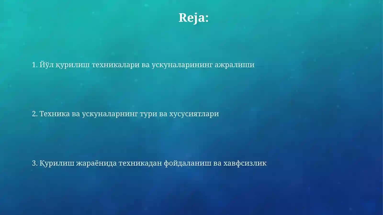 Йўл қурилиш техникаси ва жиҳозлари 2