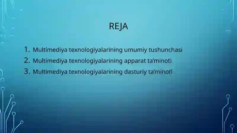 Multimediya texnologiyalarining texnik ta’monoti 2