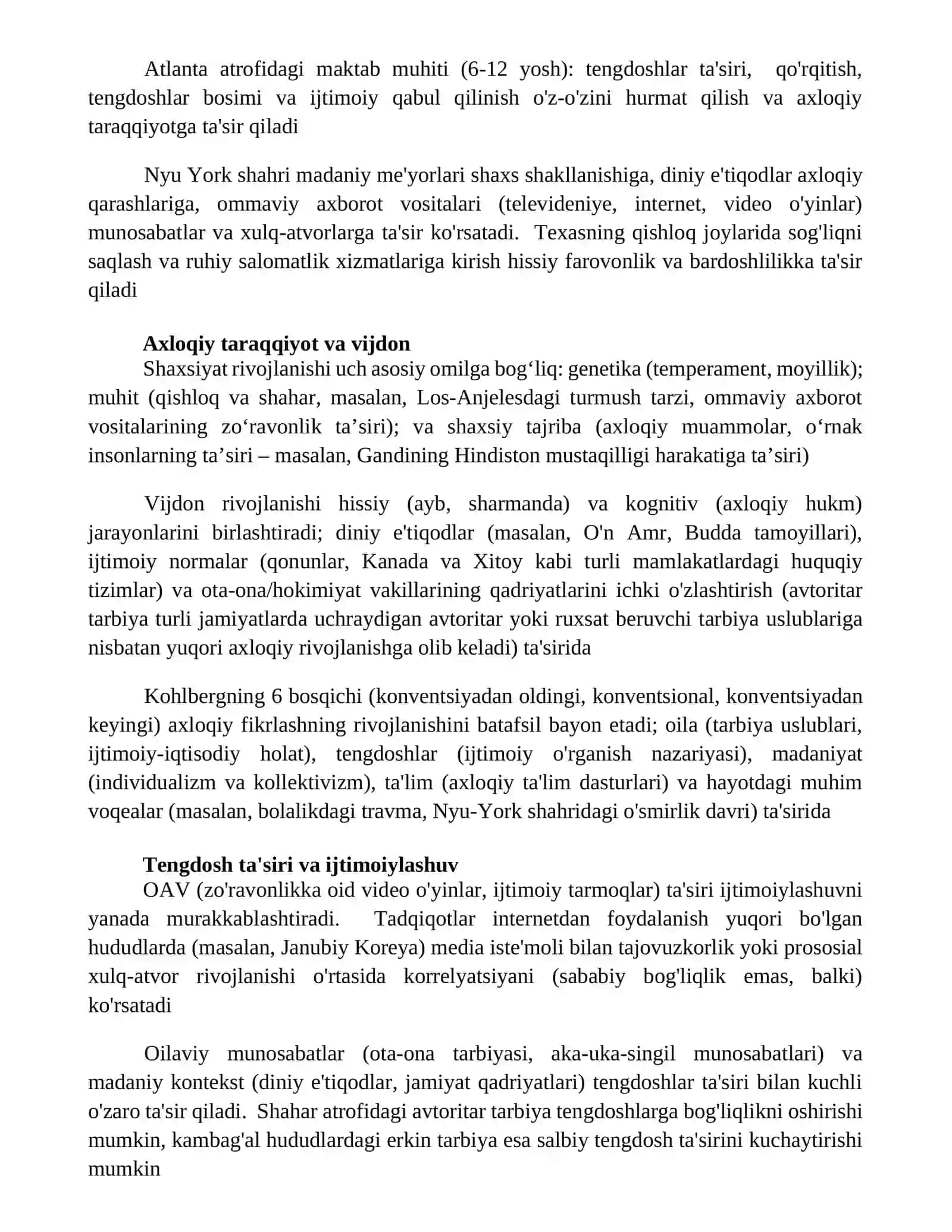 Xarakter shakllanishida tasir etuvchi omillar 2