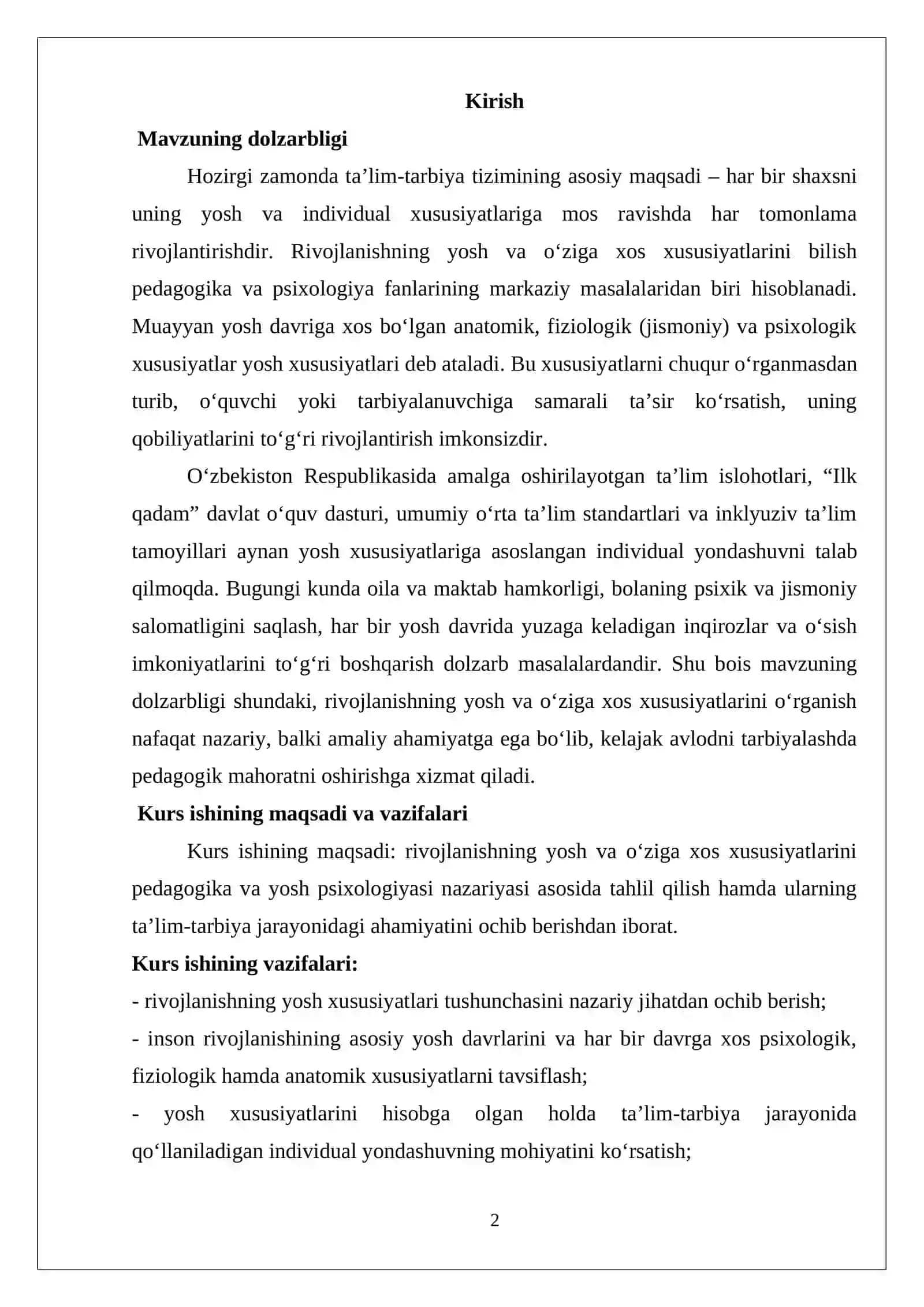 Rivojlanishning yosh va o‘ziga xos xususiyatlari 2