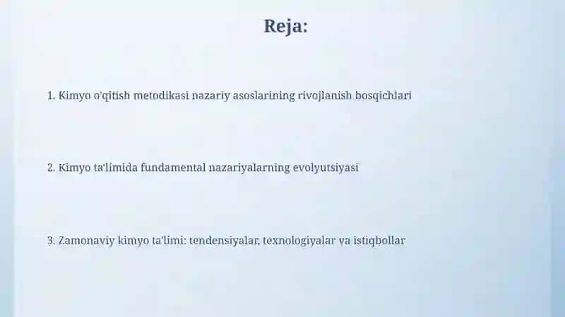 Kimyo o'qitish metodikasi 2