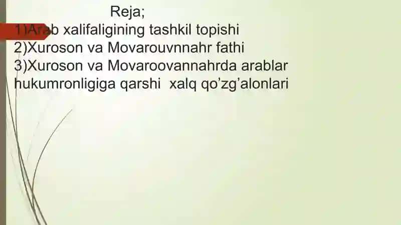 arab xalifaligi davri haqida taqdimot ishi slayd 2