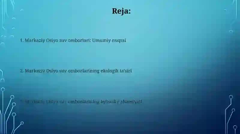 Oʻrta Osiyo suv omborlari 2
