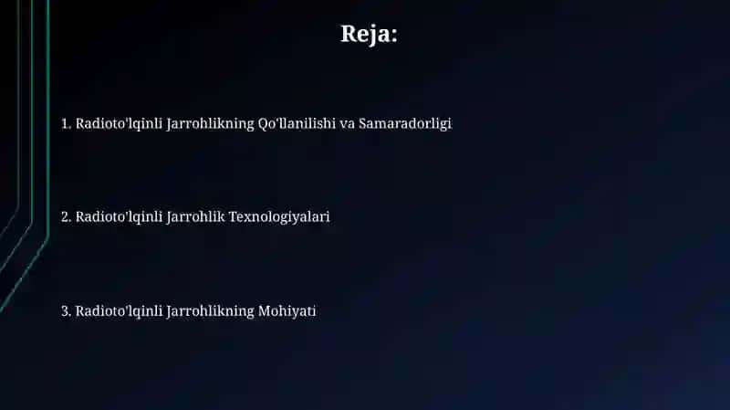 Radioto'lqinli Jarrohlik 2