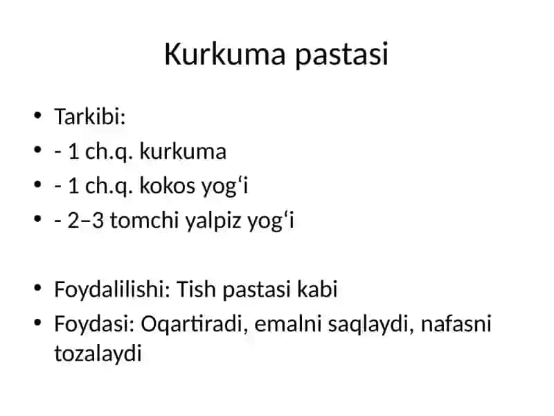 Tabiiy tish oqartirish usullar 2