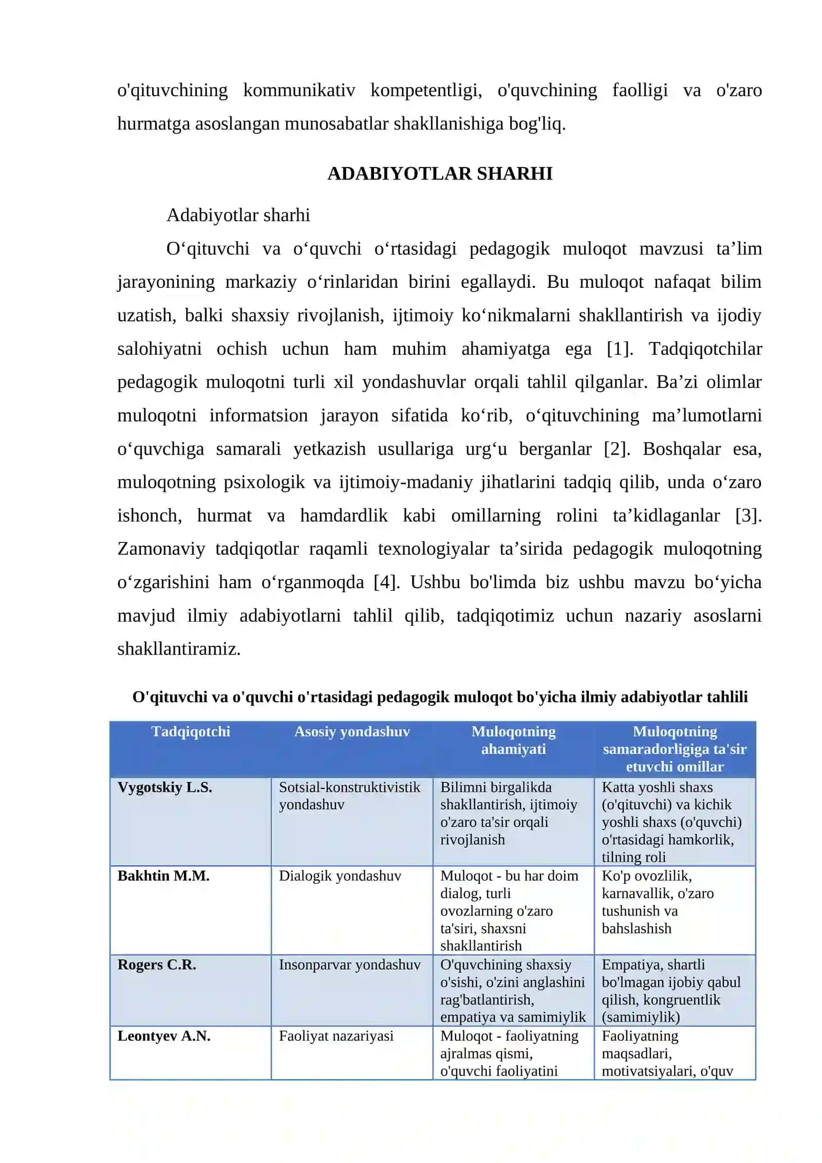 OʻQITUVCHI VA OʻQUVCHI OʻRTASIDAGI PEDAGOGIK MULOQOT 2