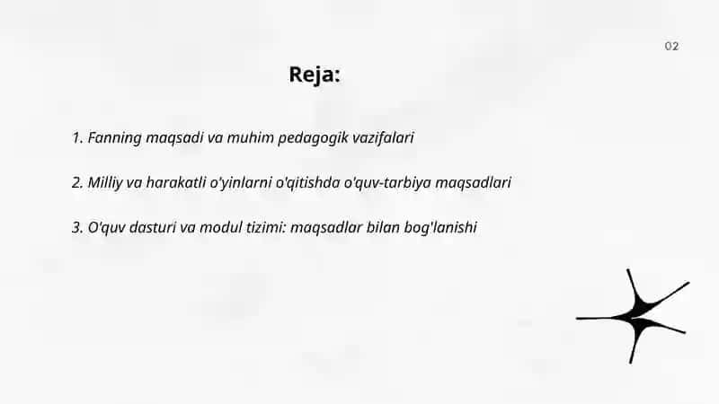 Milliy va harakatli òyinlar va uni òqitish metodikasi fanining maqsadi 2