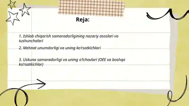 Ishlab chiqarish samaradorligi va uning ko‘rsatkichlari 2
