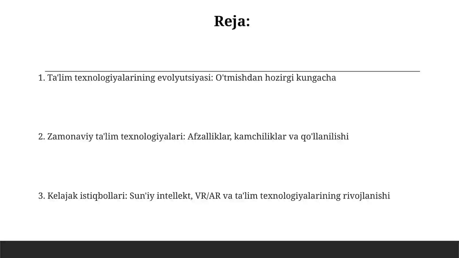 Ta'lim texnologiyalarining tarixi, kelajagi 2