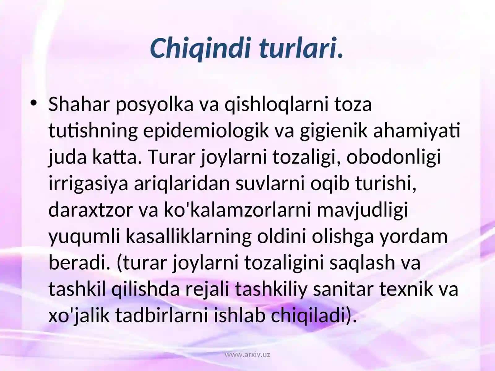 Chiqindi turlari 2