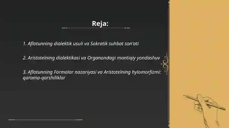 Aflotun va Aristotel dialektikasi 2