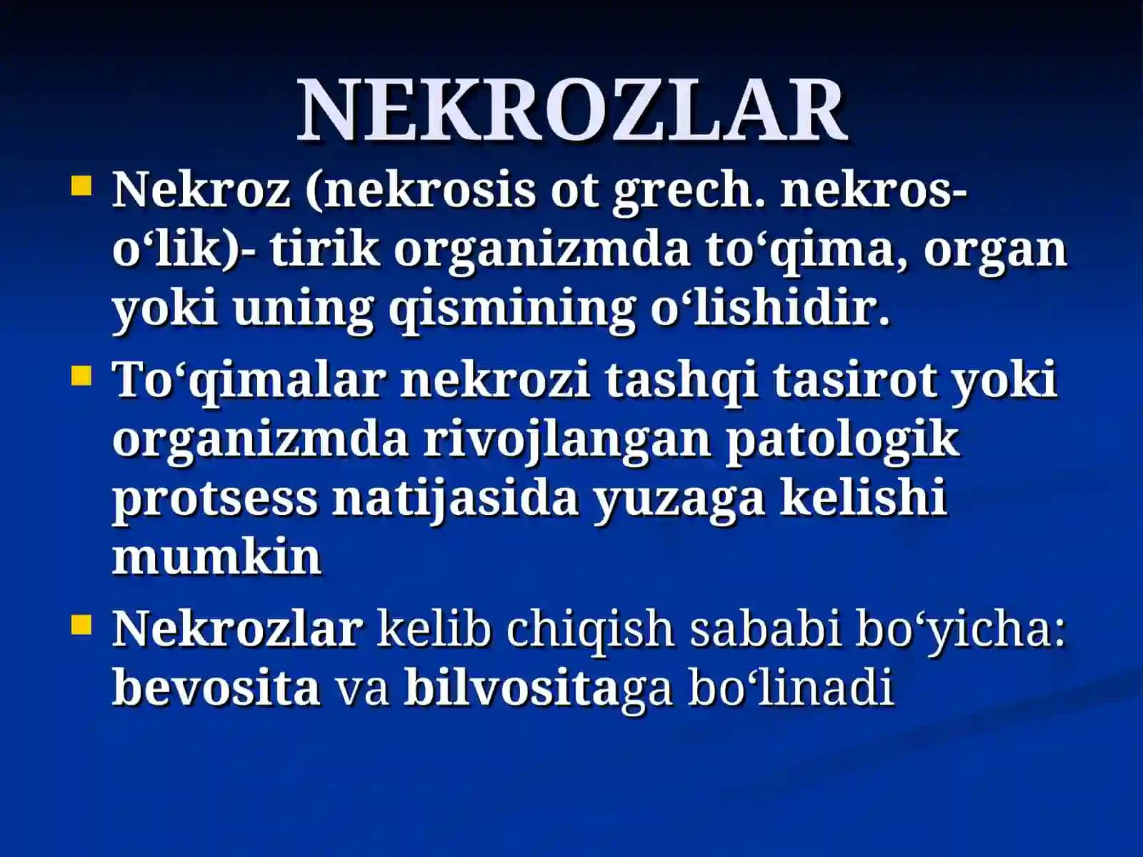 NEKROZ VA GANGRENLAR, YARALAR, OQMALAR 2
