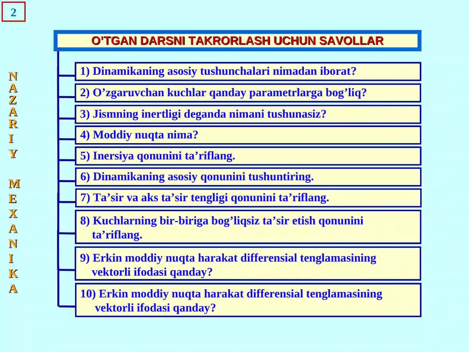 Nazariy mexanika 2