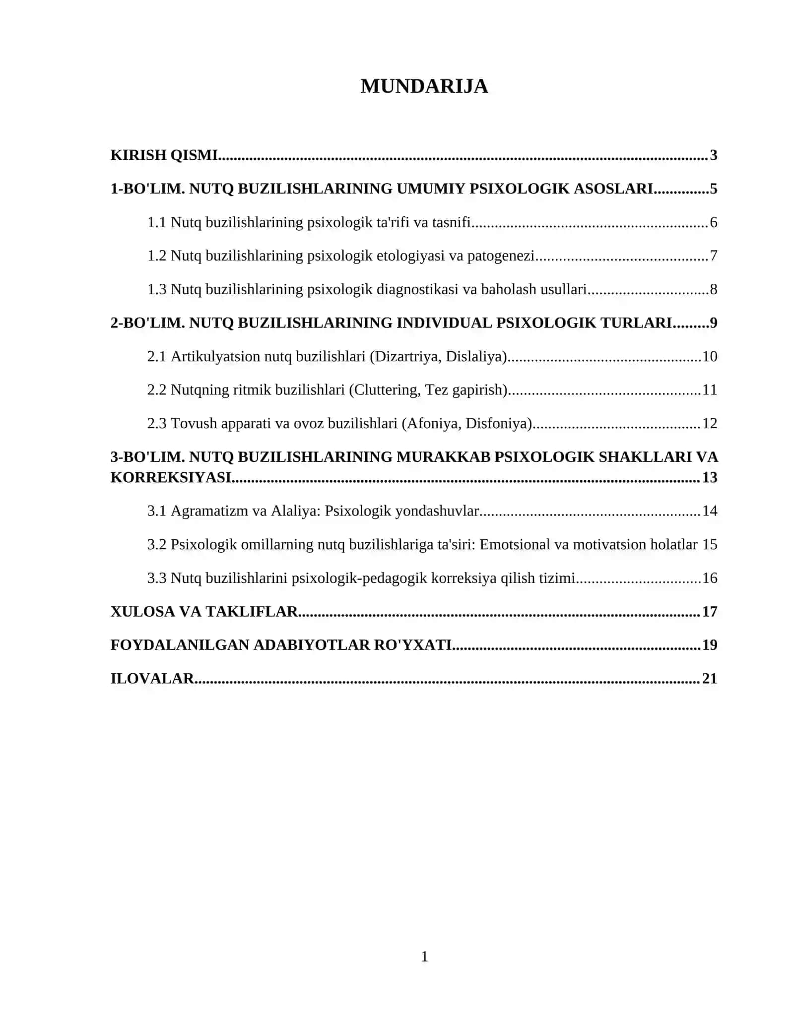 Nutq buzilishlarining psixologik tasnifi 2