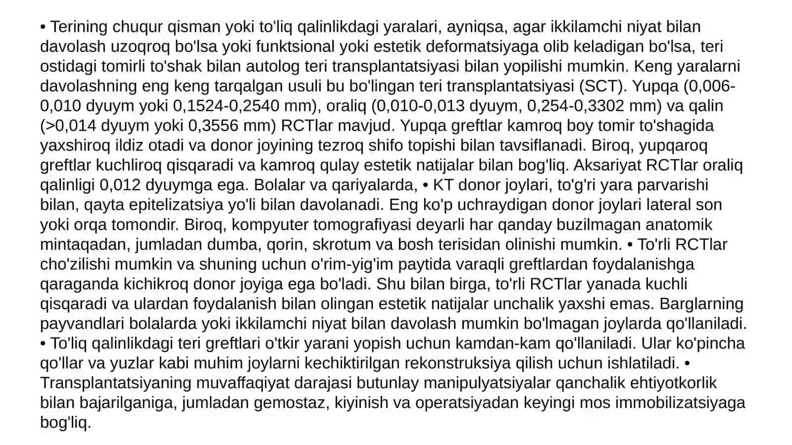Teri regeneratsiyasi va transplantatsiyasi 2