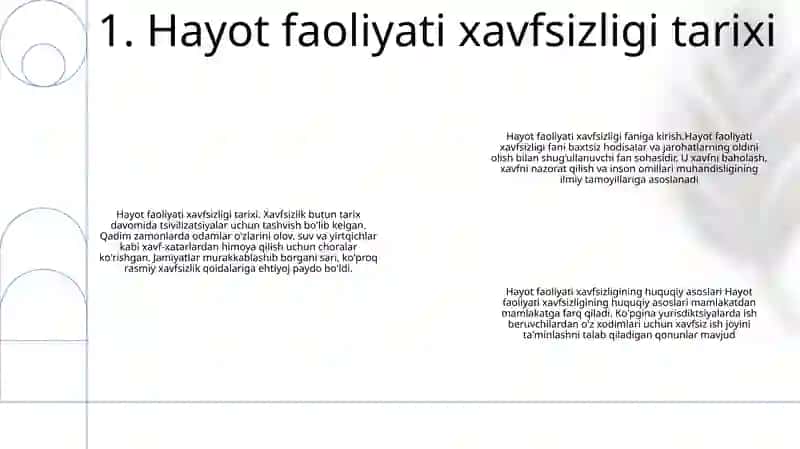 Hayot faoliyati xavfsizligi tarixi 2