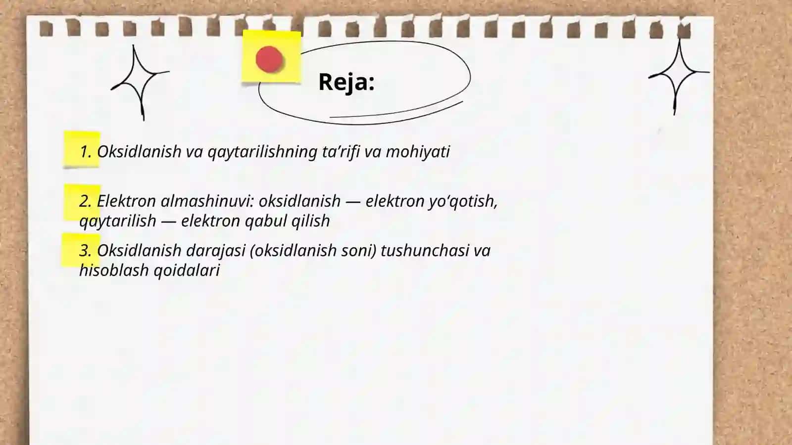 Oksidlanish qaytarilish reaksiyalarining mohiyati 2