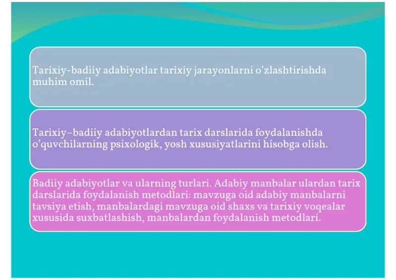 tarix darslarida adabiyotlardan foydalanish 2