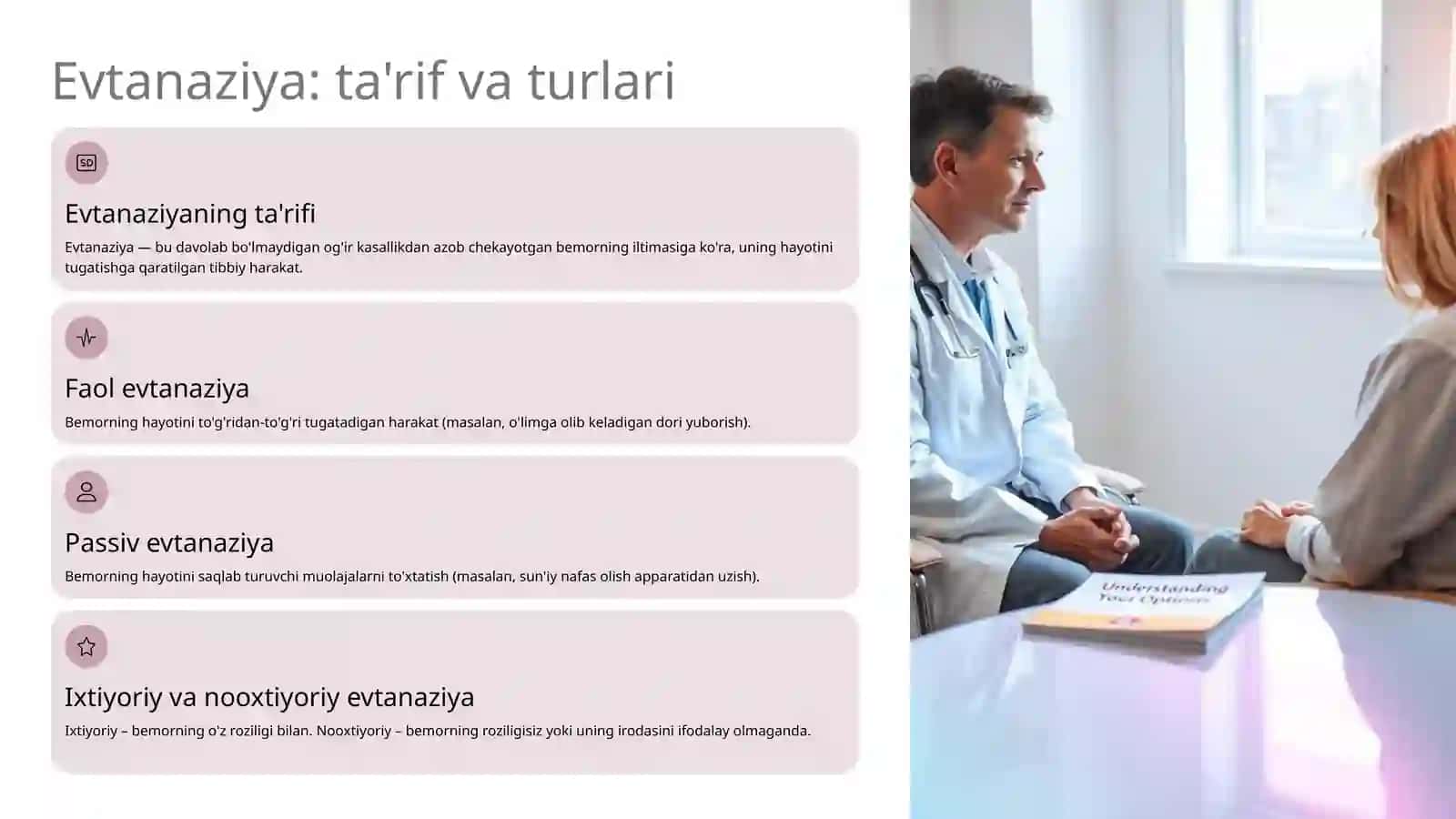 Hozirgi kundagi evtanaziya va yatrofobiya muammolaritibb 2