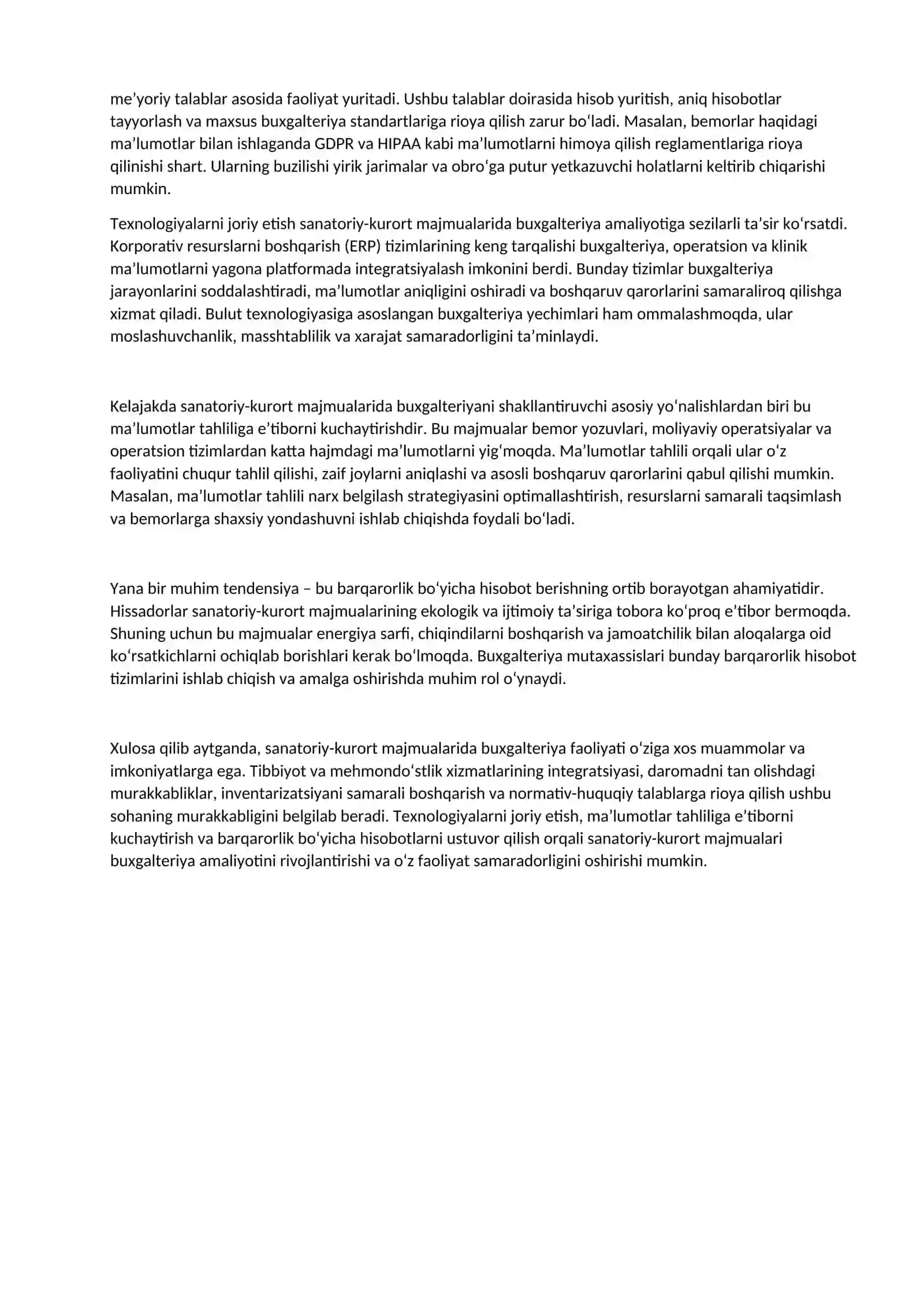 SANATORIY-KURORT MAJMUASI KORXONALARINING BUXGALTERIYA FAOLIYATI 2