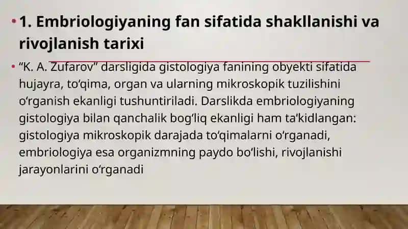 Odam embriologiyasi Asoslari 2