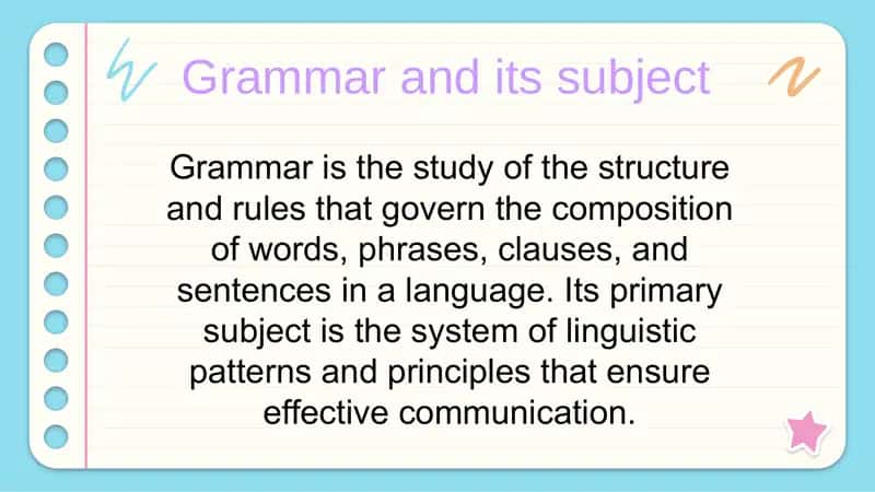 Grammar and its subject 2