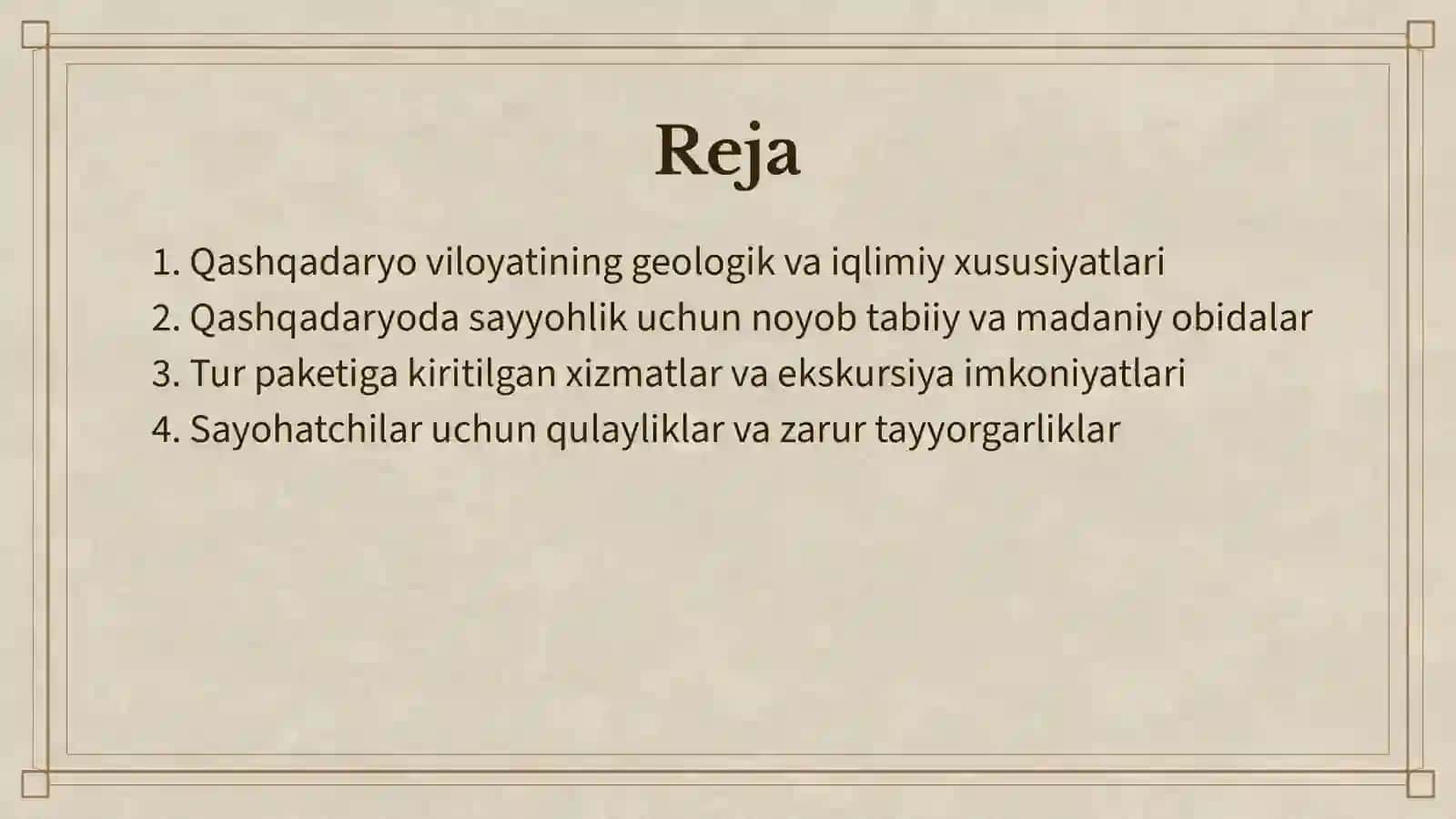 QASHQADARYOGA TUR PAKET 2