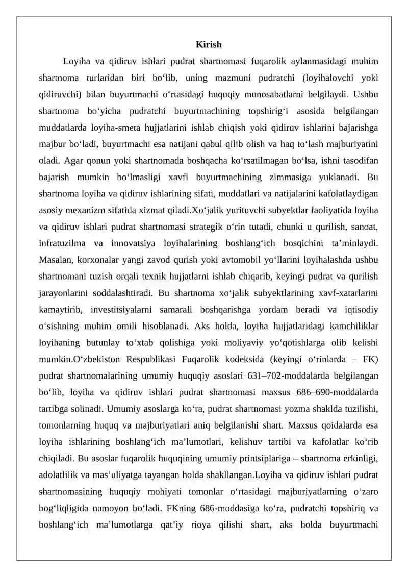 Loyiha va qidiruv ishlari pudrati 2