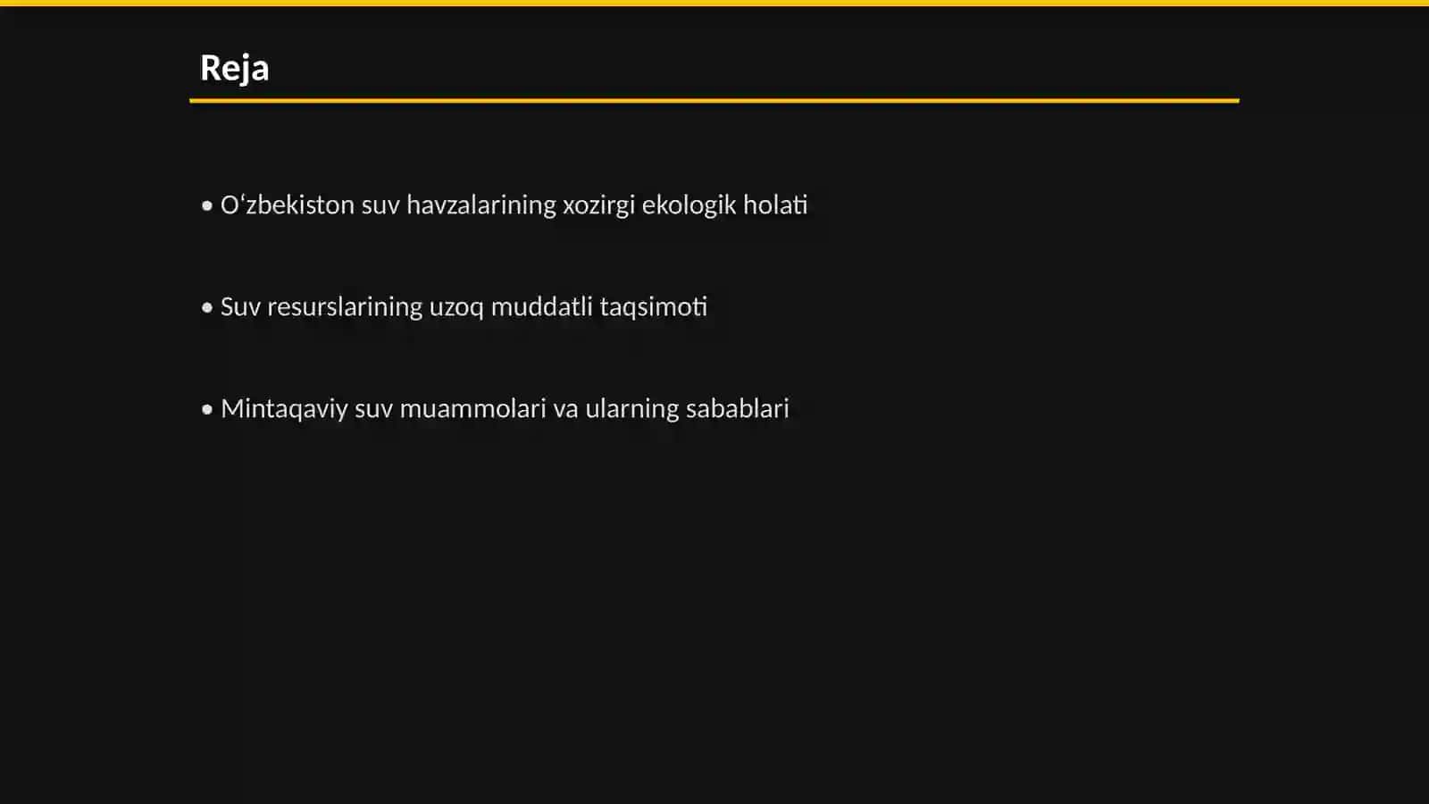 O‘zbekiston suv havzalarining xozirgi holati 2