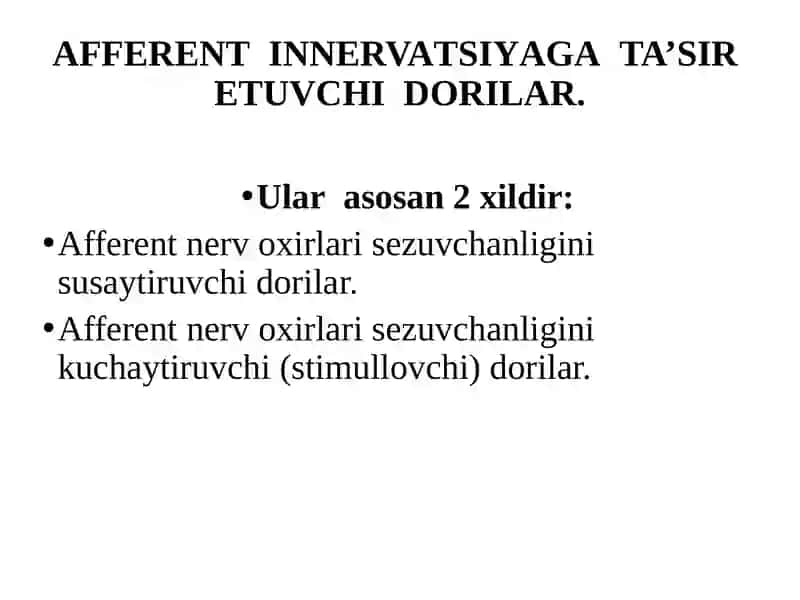 Afferentnervtizimigata`siretuvchivositalar 2
