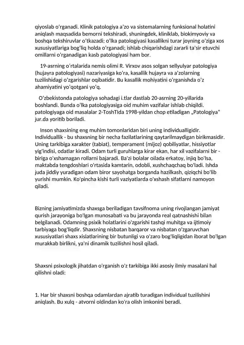 Shaxs patologiyasi va psixogeniyalar 2