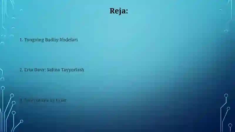 Tongning Badiiy Ifodelari 2