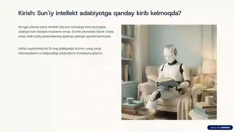 Adabiyot va Sun'iy Intellekt: Yangi Imkoniyatlar Dunyosi 2