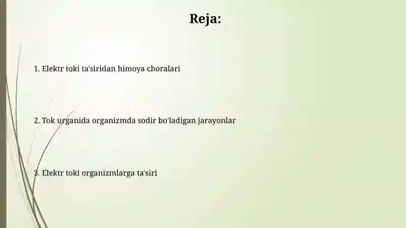 Elektr toki ta'siridan himoya choralari 2