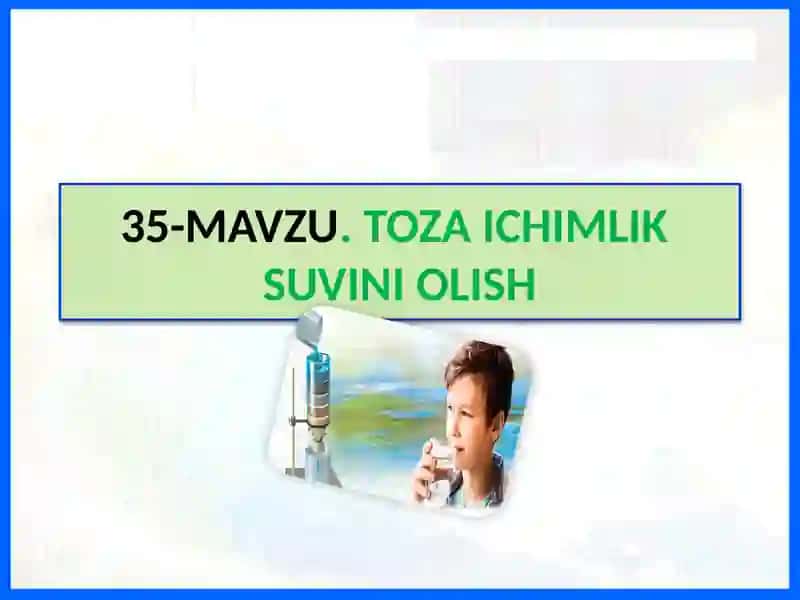 TOZA ICHIMLIK SUVINI OLISH 2