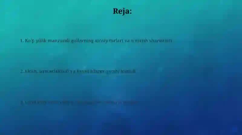 Ko‘p yillik manzarali gullar 2